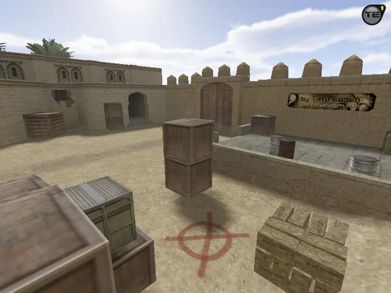 Скриншот  css_dust2_remake для CS 1.6: DE карта с балансом сторон, точками под плент и .nav для ботов