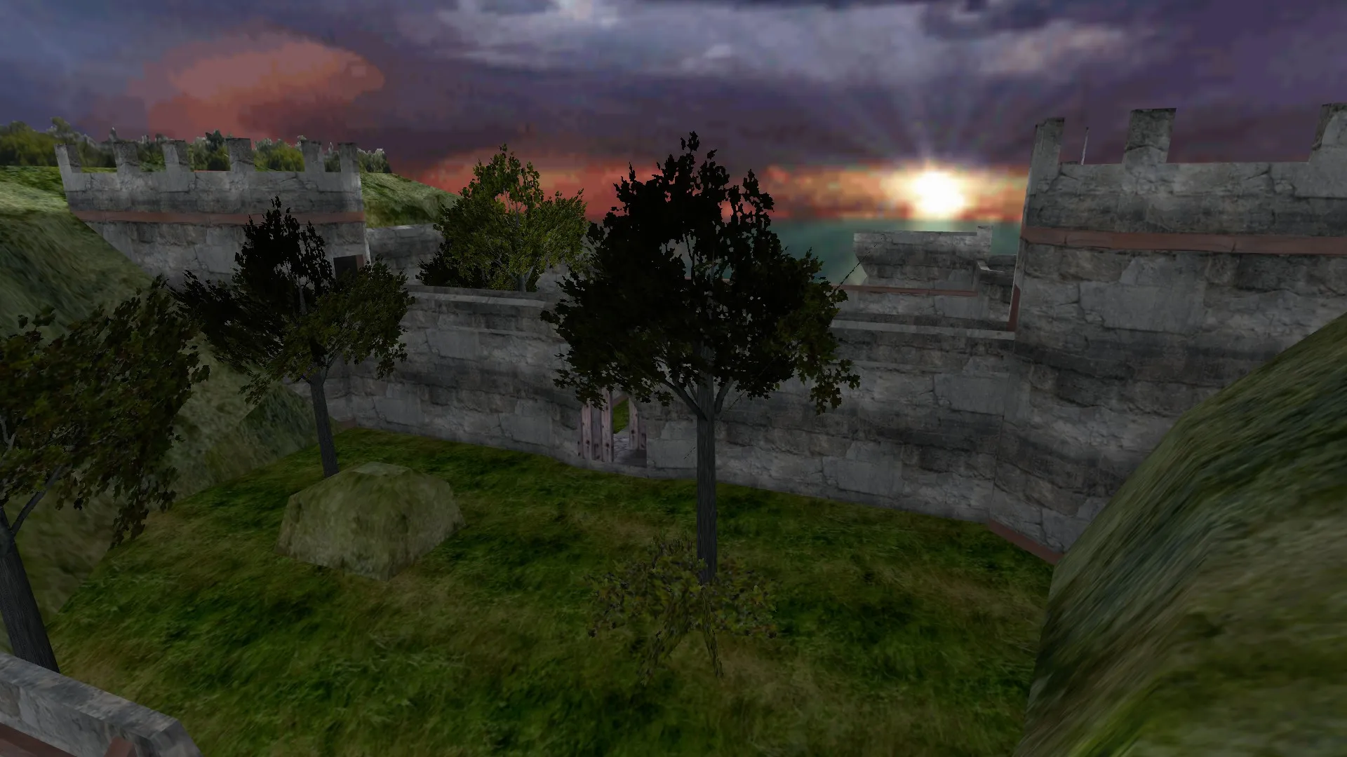 Скриншот de_cliffcastle для CS 1.6: обзор карты, точки, прохождение, .nav и оптимизация