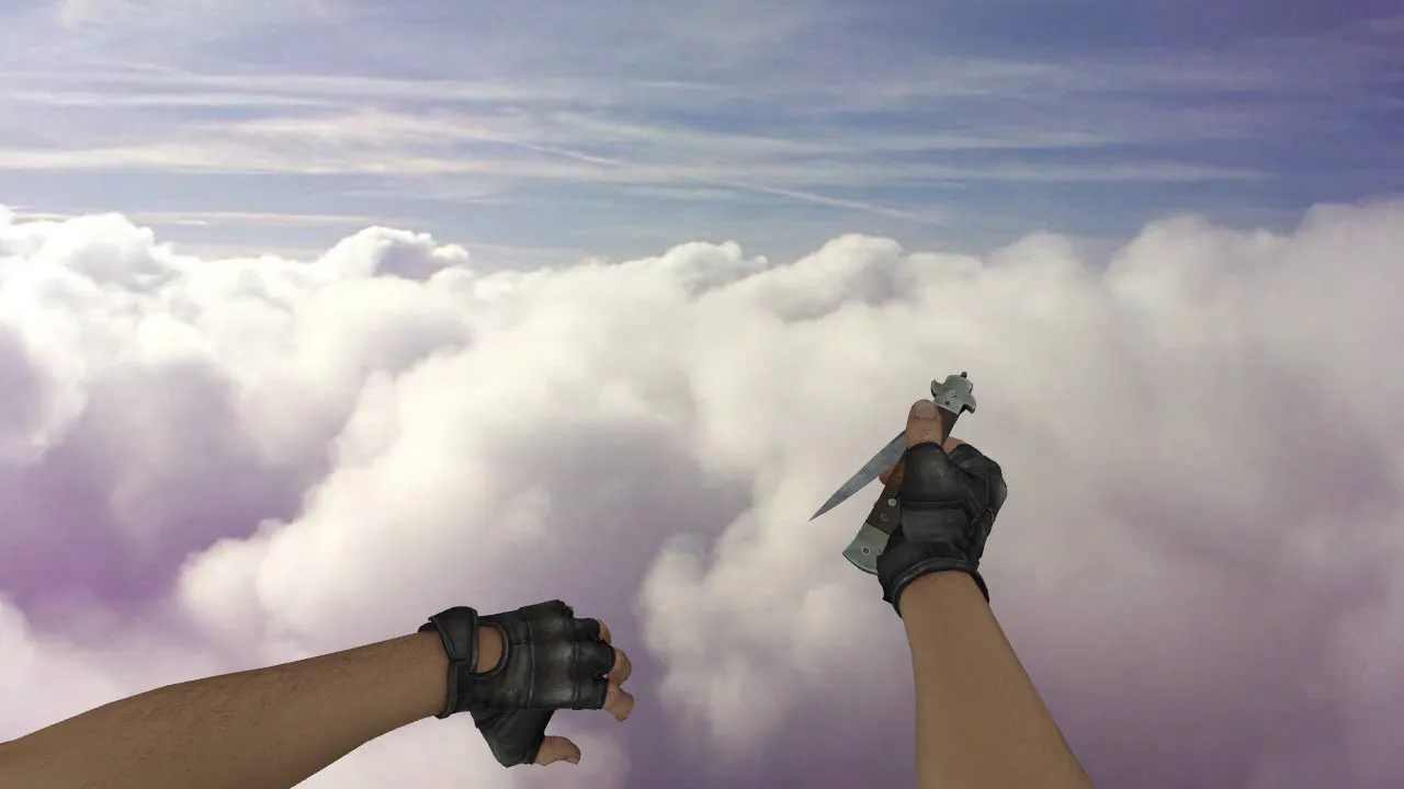 Скриншот Модель ножа «CSGO Stiletto Vanilla» v_knife для CS 1.6: звуки, анимация осмотра, текстуры и настройка