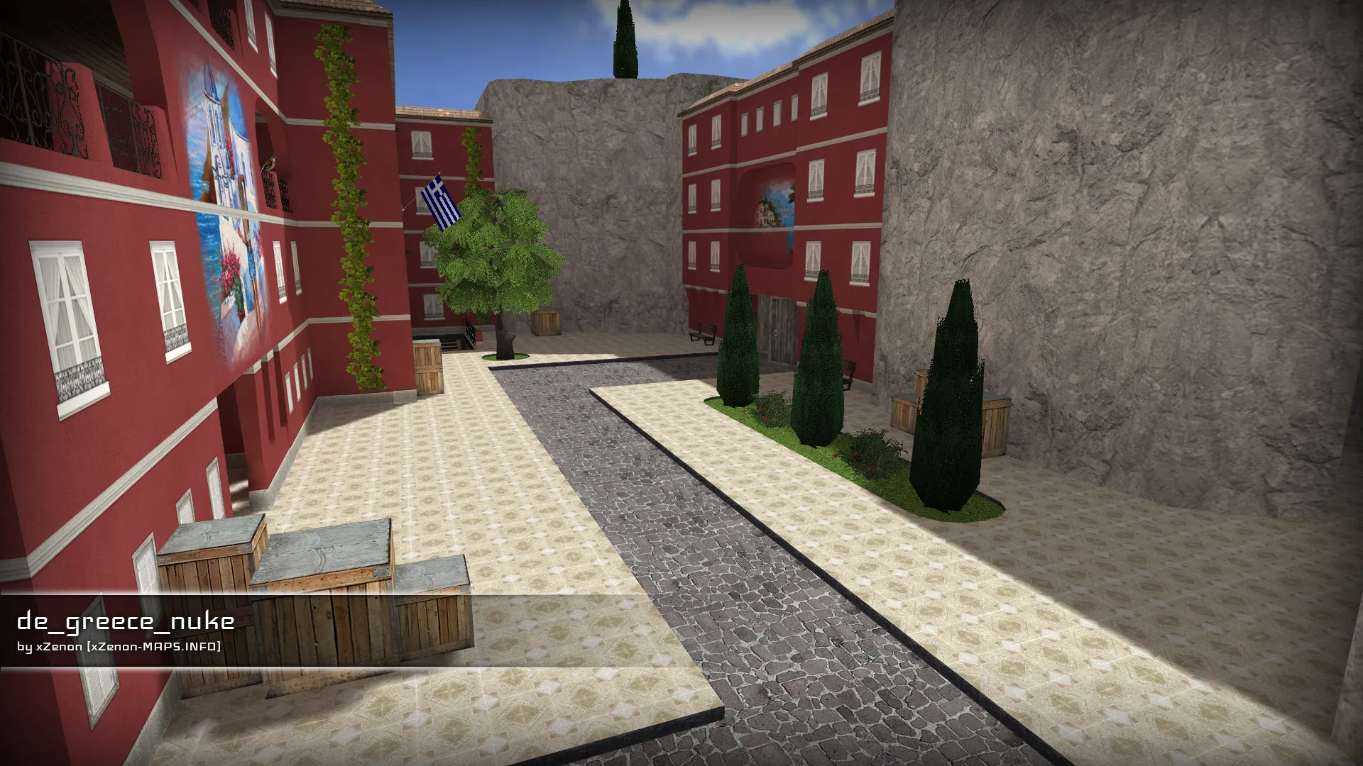 Скриншот  Карта de_greece_nuke_b3 для CS 1.6: точки, маршруты, .nav для ботов и оптимизация wpoly/epoly