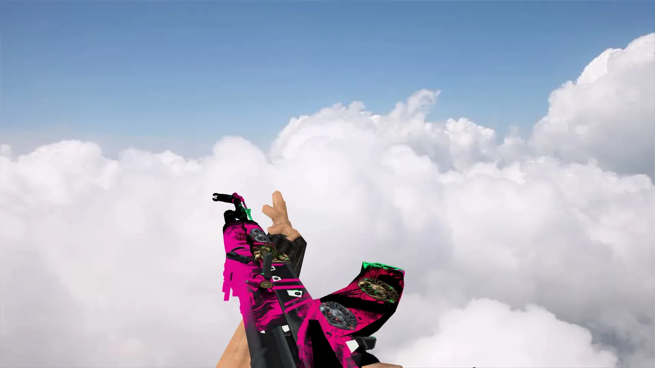 Скриншот Модель v_AK47 Neon Revolution w/ stickers для CS 1.6: звуки, анимация осмотра, качество текстур