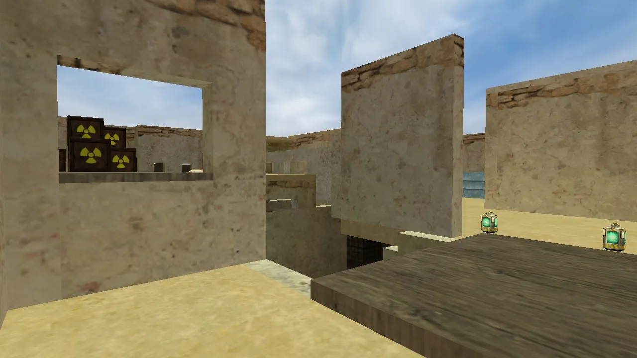Скриншот  Карта de_ruined_alpha03e для Counter-Strike 1.6 — Тактический анализ и особенности