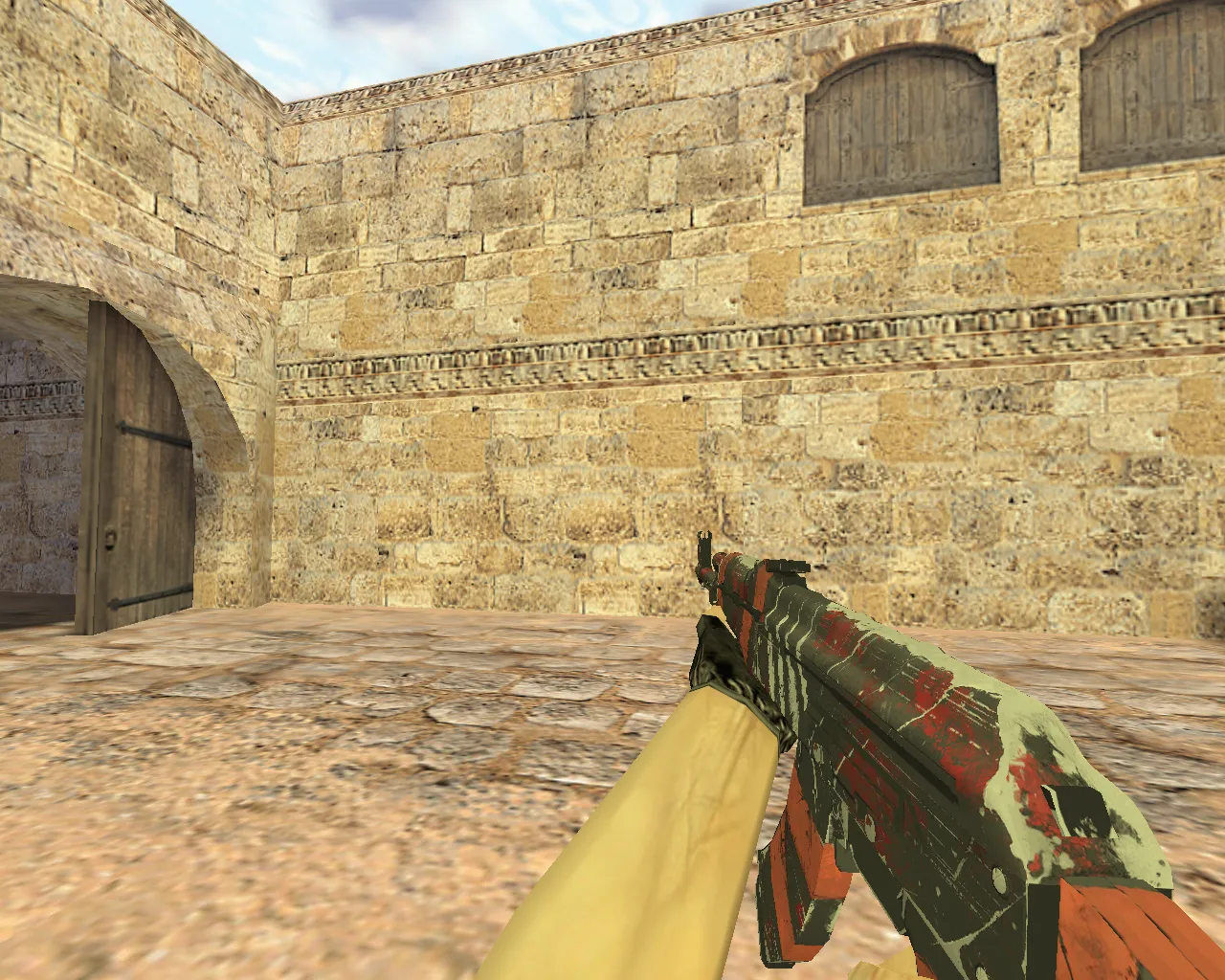 Скриншот Модель v_ p_ w_ «АК-47 Выживший» для CS 1.6: звуки, анимация осмотра, текстуры и качество