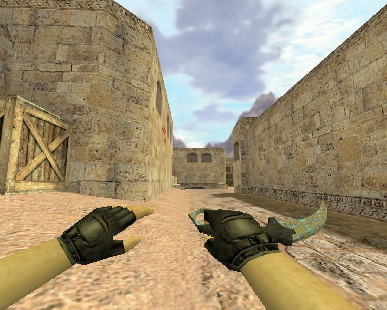 Скриншот Модель ножа «Керамбит Поверхностная закалка» v_ для CS 1.6: звуки, анимация осмотра и качество текстур