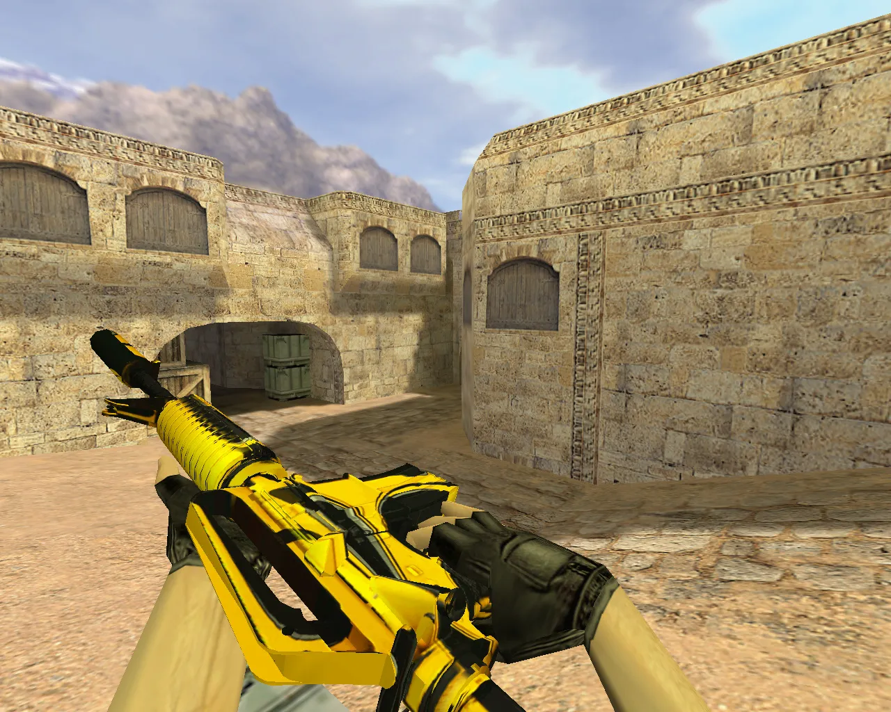 Скриншот Модель M4A1 «Желтый жакет» для CS 1.6: v_m4a1 модели, p_m4a1, w_m4a1, звуки и анимация осмотра
