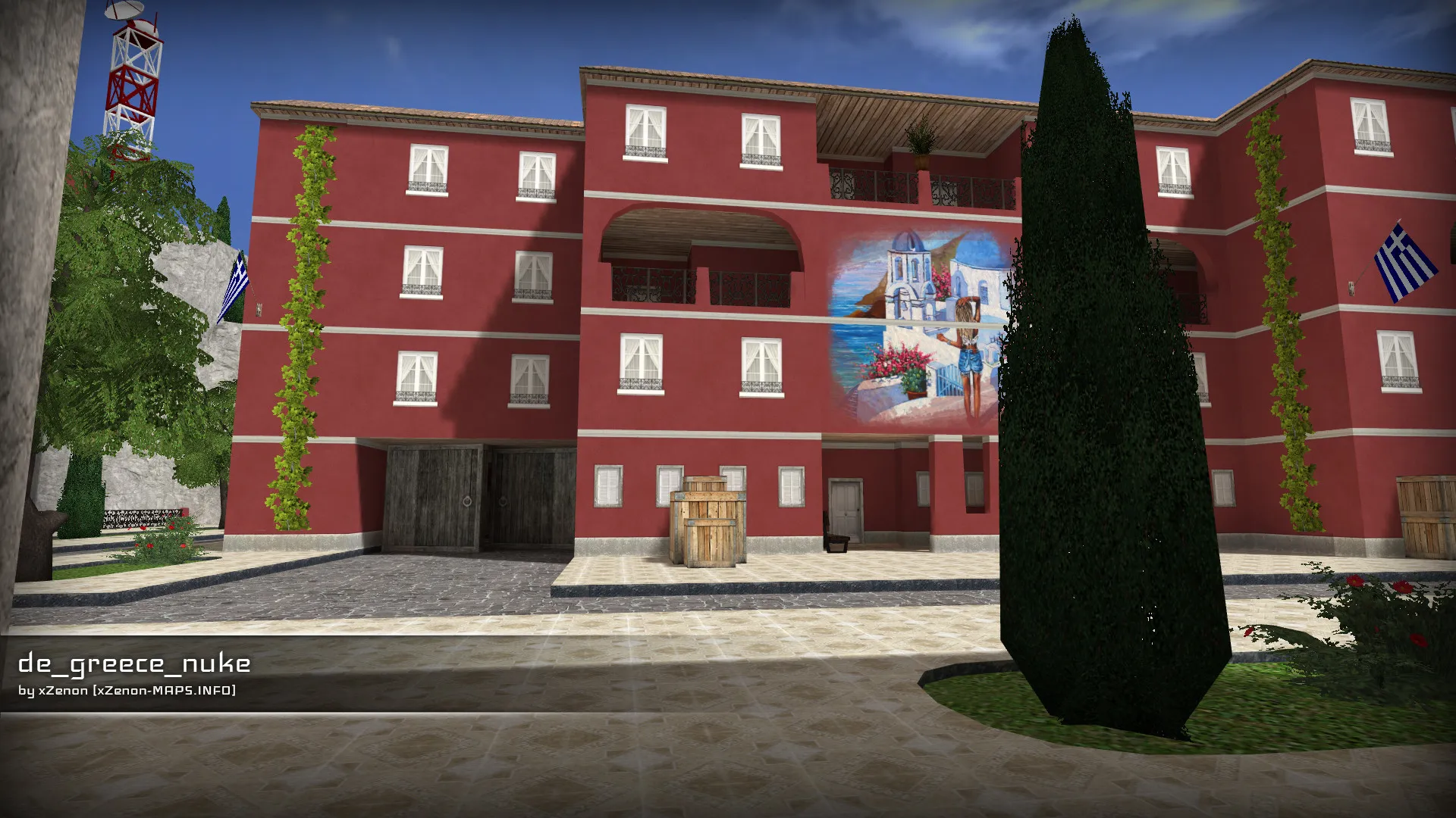 Скриншот  Карта de_greece_nuke_b3 для CS 1.6: точки, маршруты, .nav для ботов и оптимизация wpoly/epoly