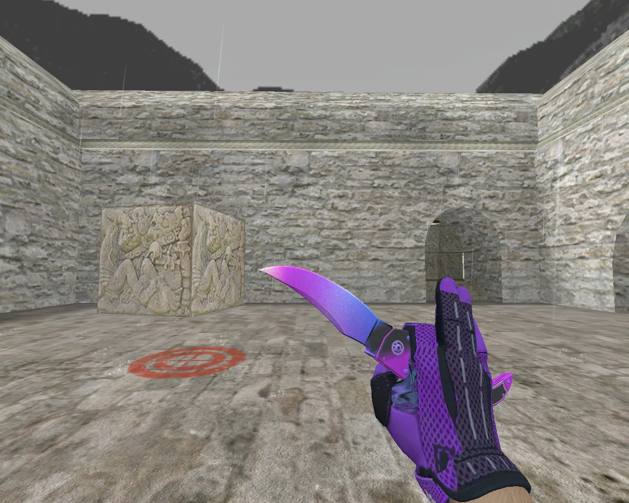 Скриншот Нож Фальшион «Комета» + «Спортивные перчатки | Ящик Пандоры» v_ p_ w_ модели для CS 1.6