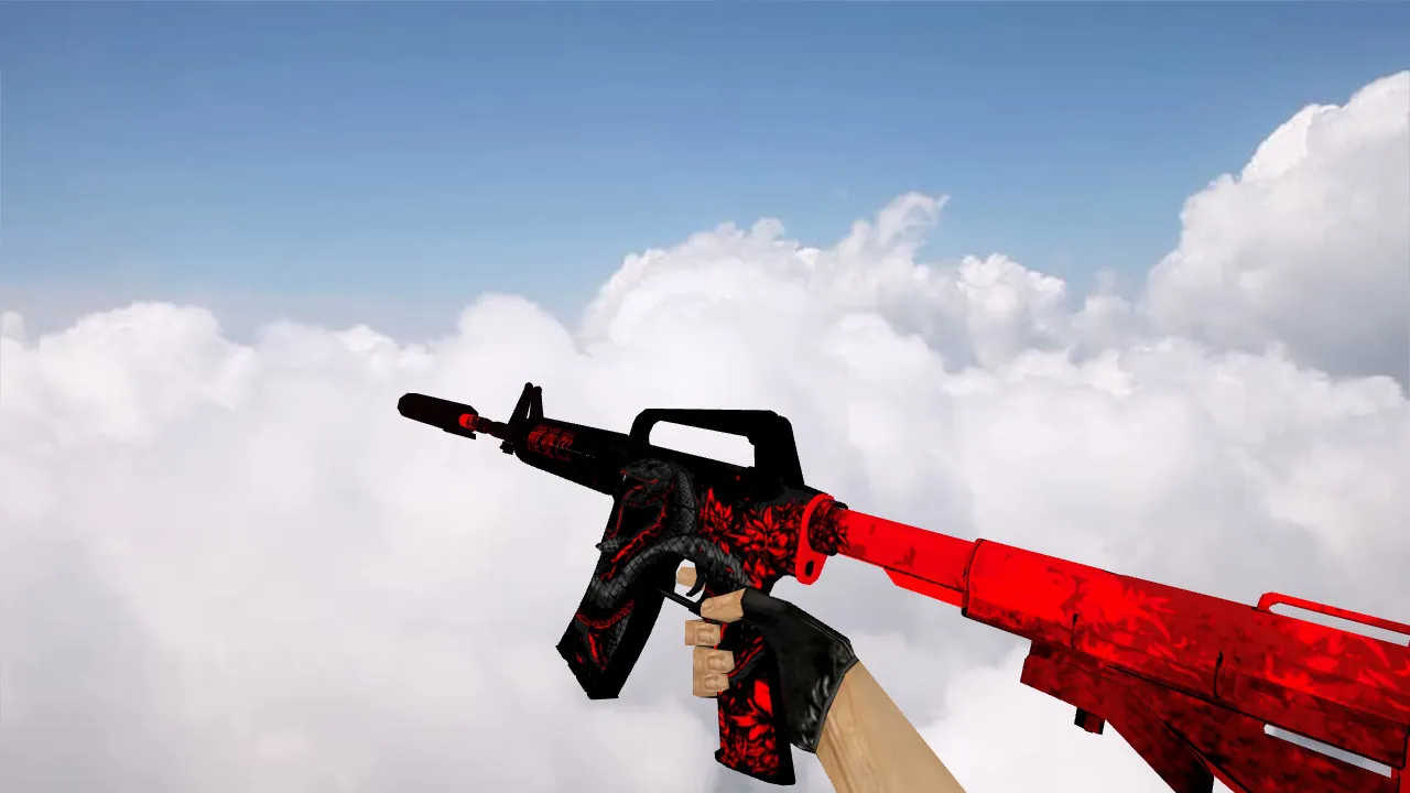 Скриншот Модель M4A1 Black Death v_model для CS 1.6: p_ и w_ файлы, звуки, анимация осмотра, текстуры и настройка