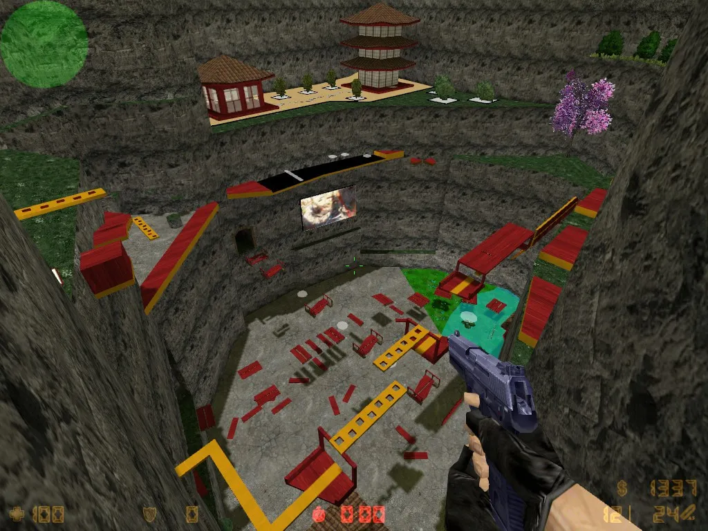 Скриншот  deathrun_knwa для CS 1.6: карта deathrun, раунды за терр и за спецов, раскидка точек и .nav для ботов