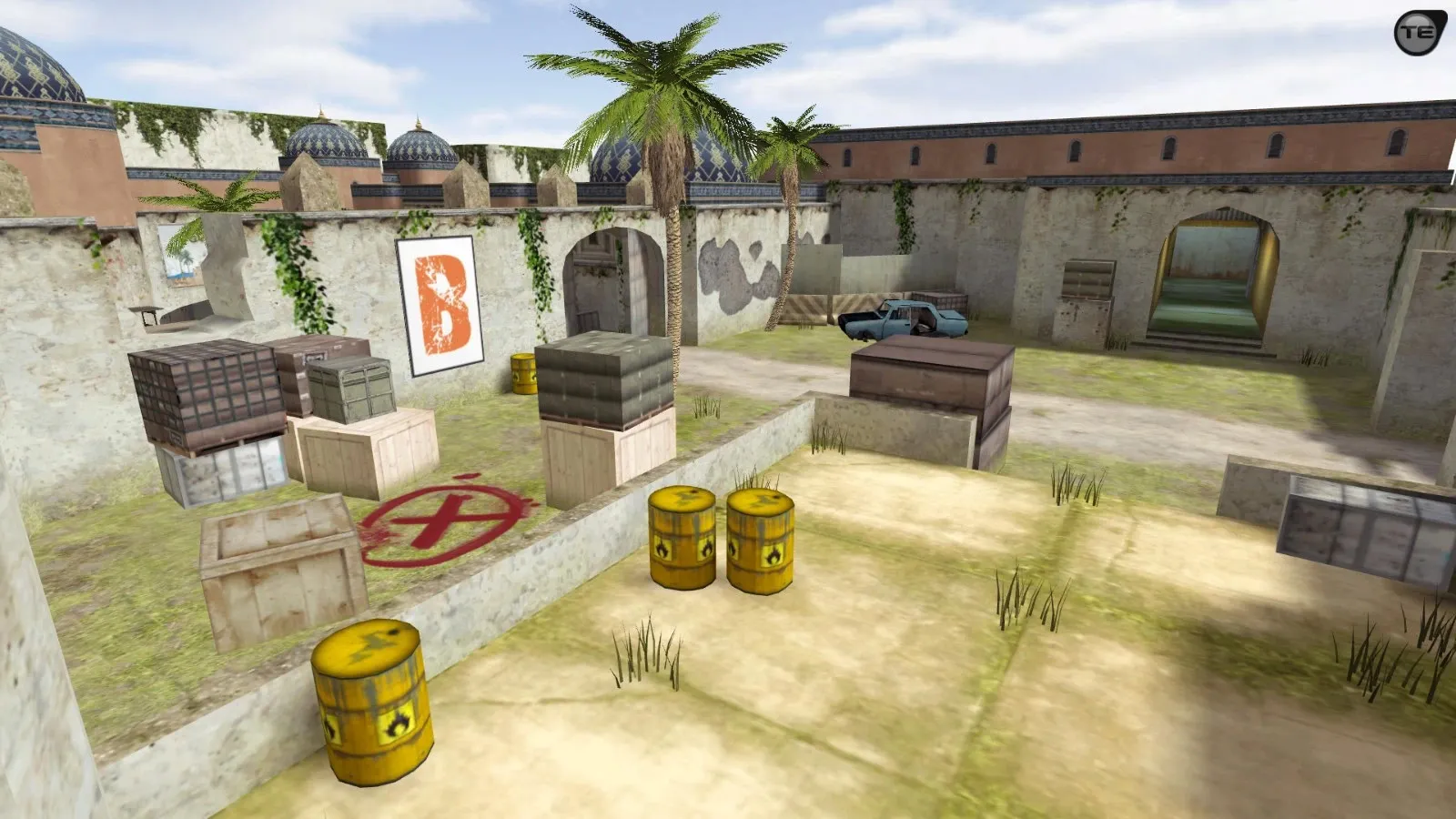 Скриншот  css_dust20 — DE карта для CS 1.6: спавны, тактика за Т и КТ, .nav для ботов, оптимизация wpoly/epoly