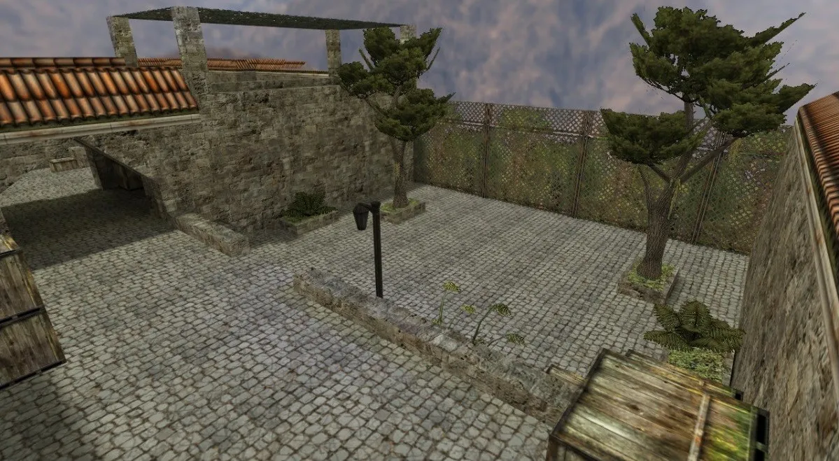 Скриншот  Карта de_evening для CS 1.6: баланс сторон, точки, .nav для ботов, оптимизация wpoly/epoly