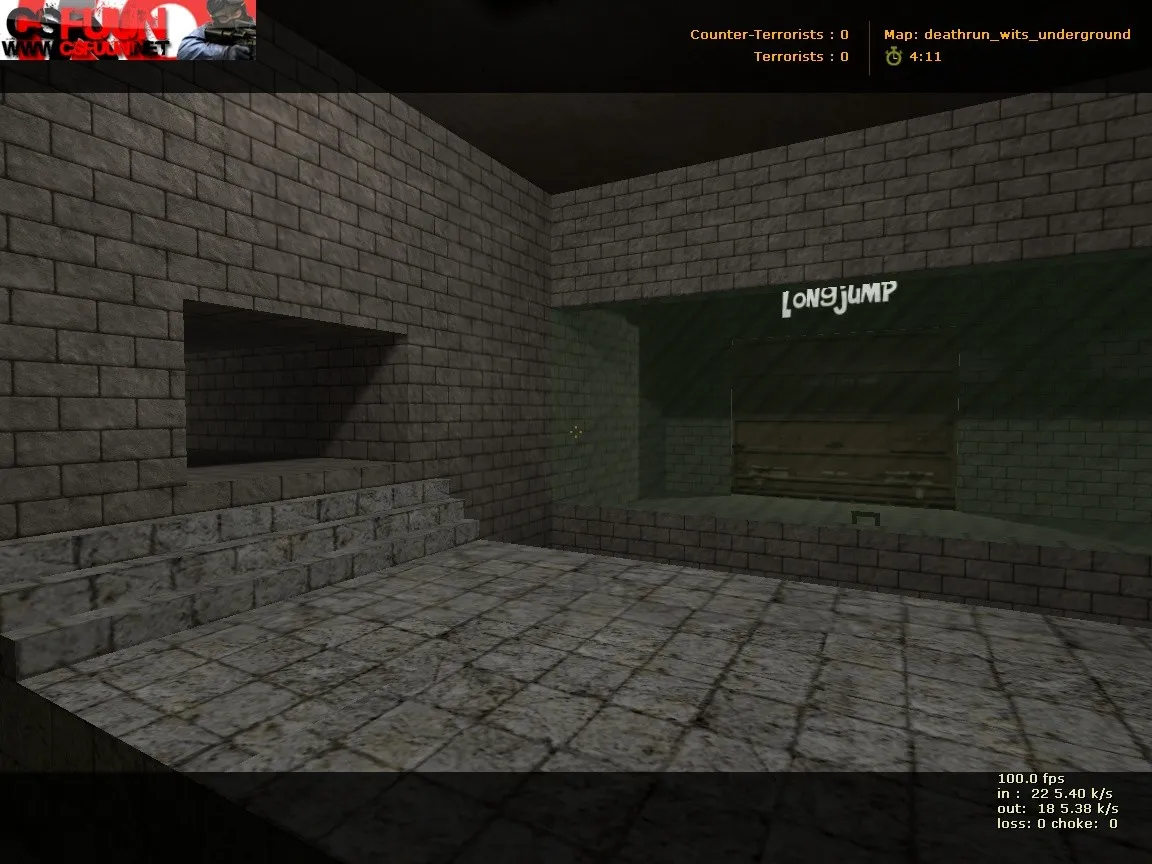 Скриншот  deathrun_wits_underground для CS 1.6: точки, боты, .nav и оптимизация карты