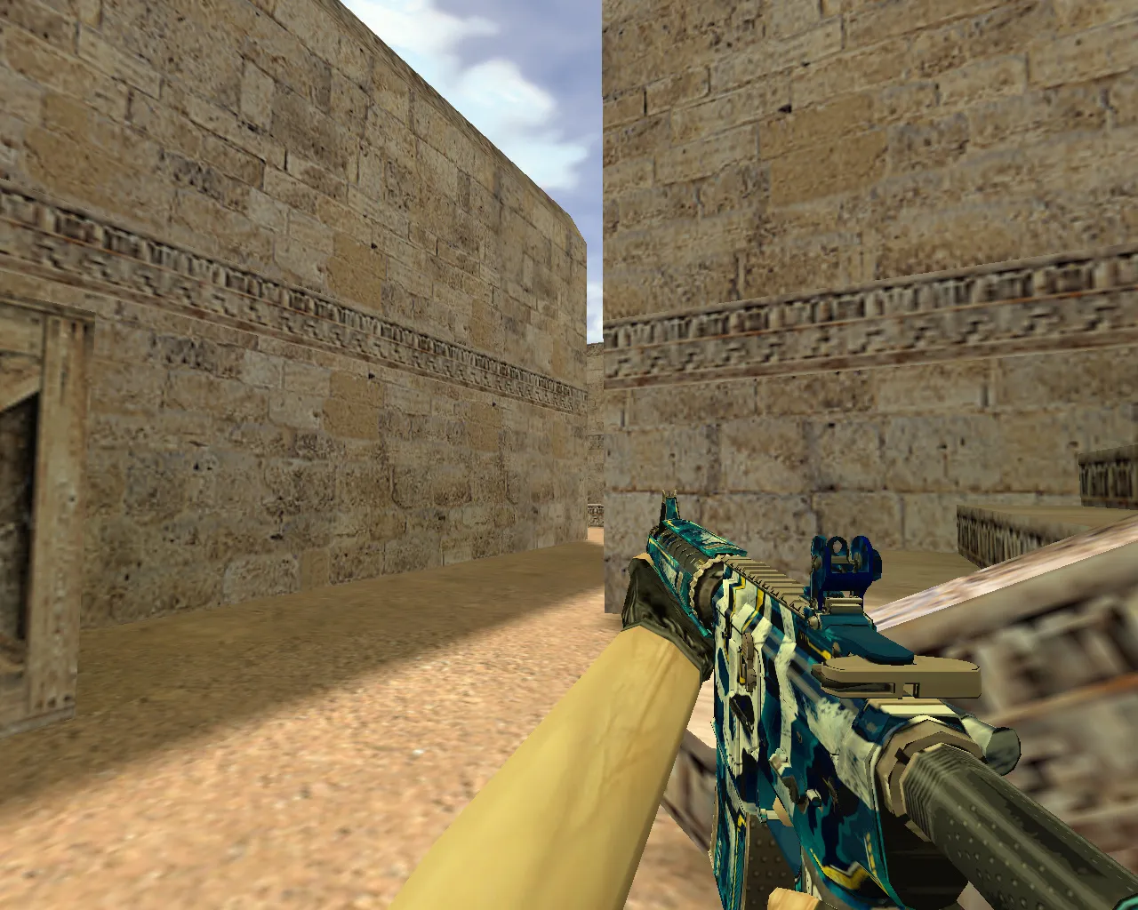 Скриншот Модель M4A4 «Ультрамариновый маньяк» v_ и p_ для CS 1.6: звуки, анимация осмотра, текстуры