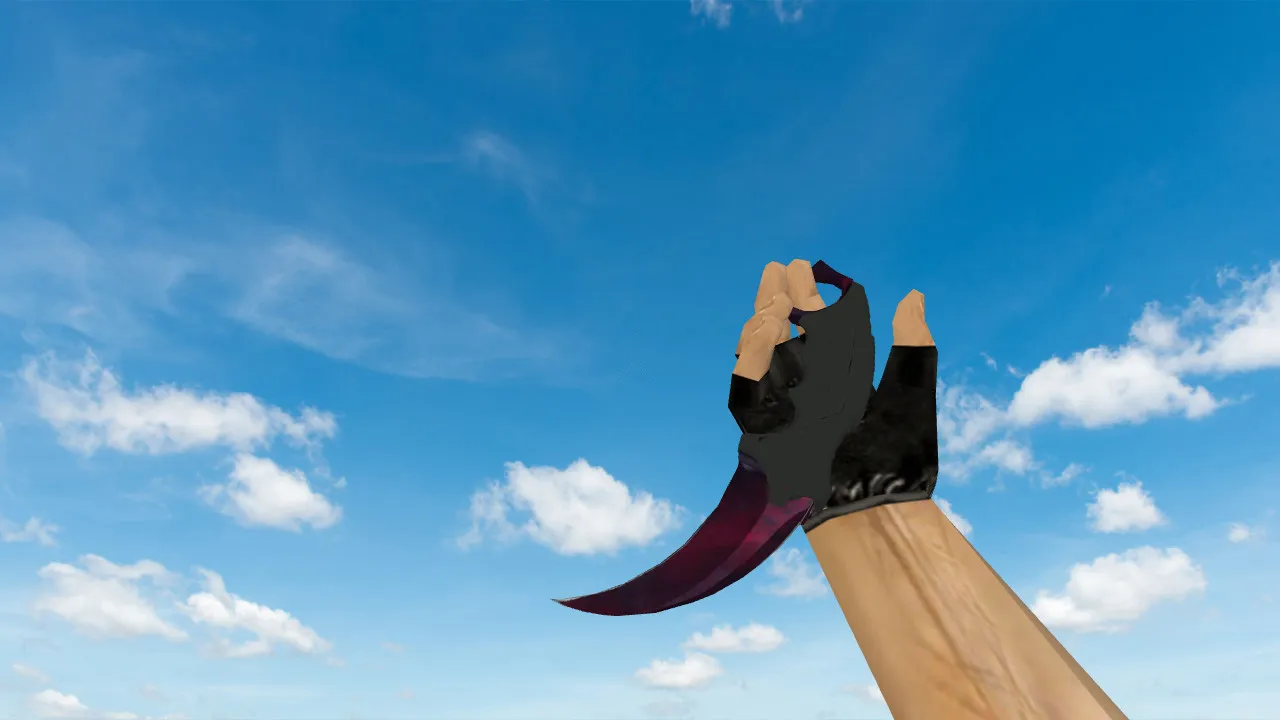 Скриншот Модель ножа керамбит «Волны Фаза-2» для CS 1.6: v_ p_ w_ модели, звуки, анимация осмотра и текстуры