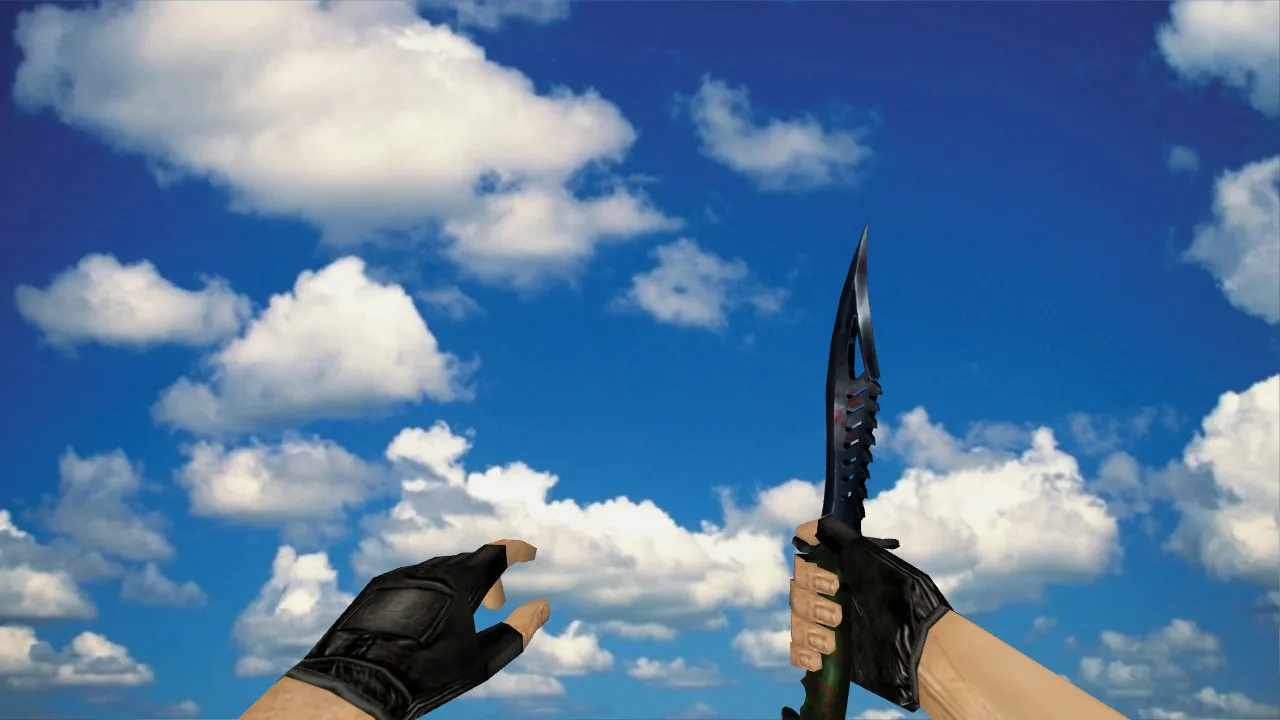 Скриншот Модель «Nautilus Knife» v_knife для CS 1.6: нож с анимацией осмотра, звуками и качественными текстурами