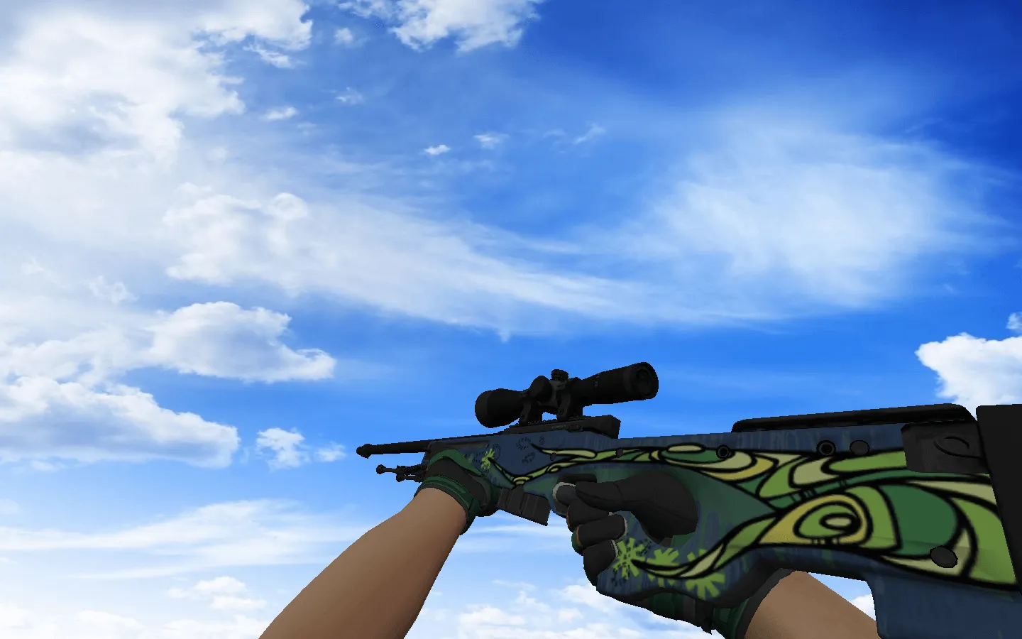 Скриншот Пак оружия CS 1.6 с ☆ мотоциклетными перчатками «Черепаха»: AK-47, AWP, ножи и керамбиты с осмотром