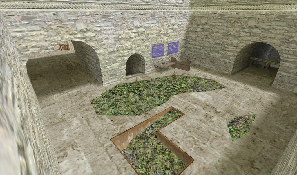 Скриншот  de_azteq для CS 1.6: точки, стороны, тактика и оптимизация карты