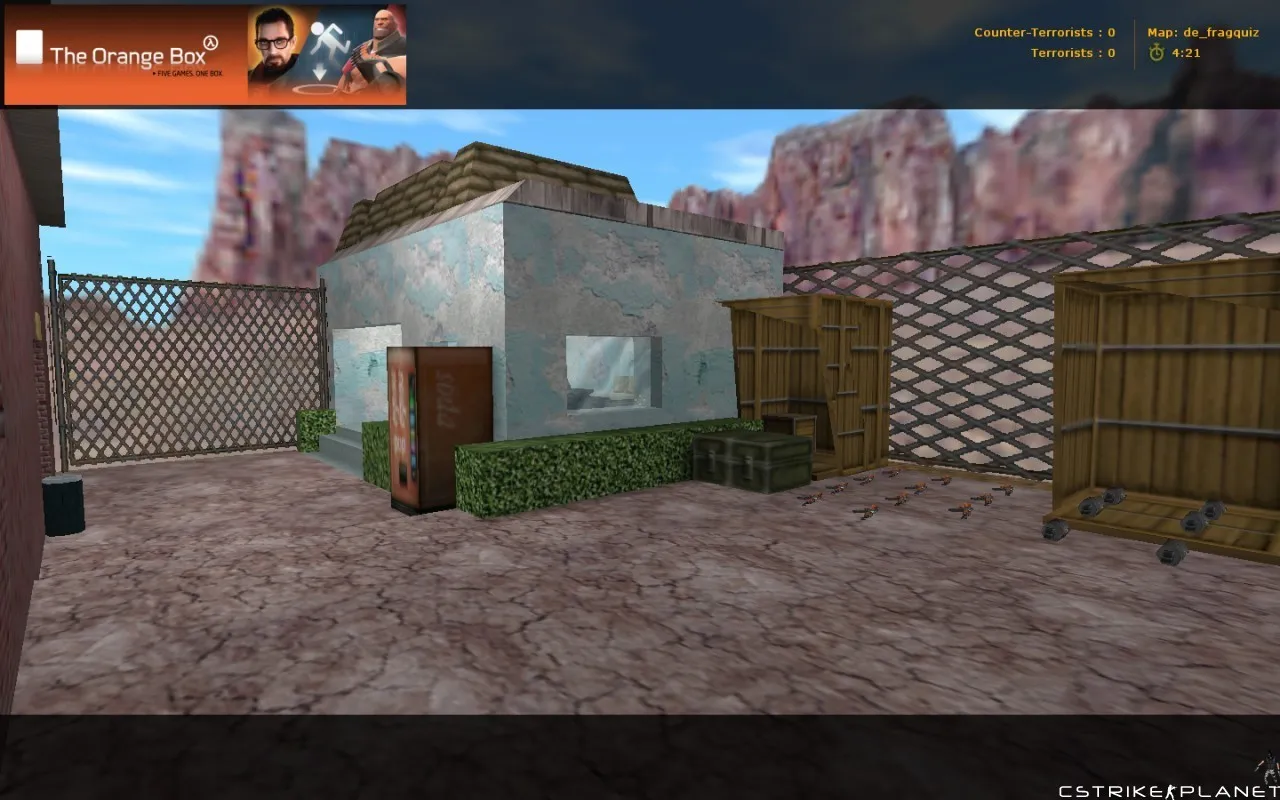 Скриншот  de_fragquiz — карта для CS 1.6: баланс сторон, точки, .nav, оптимизация wpoly/epoly