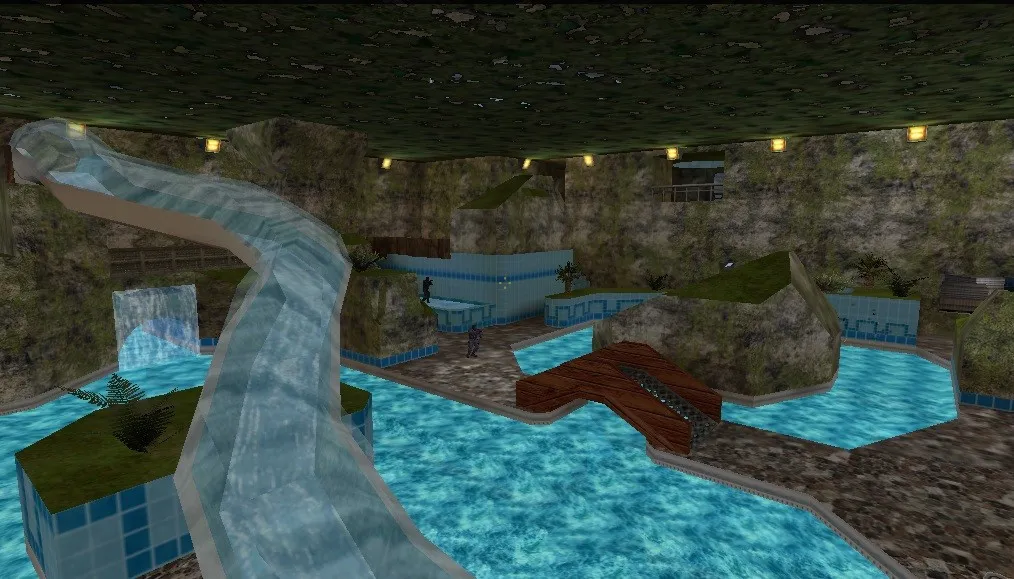 Скриншот  Карта de_indoorpool для CS 1.6: Тактические преимущества и особенности