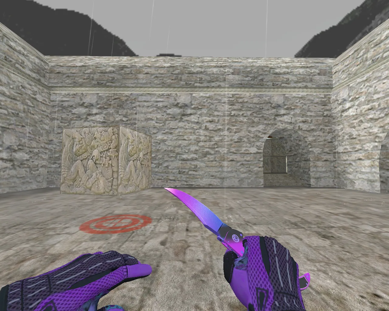 Скриншот Нож Фальшион «Комета» + «Спортивные перчатки | Ящик Пандоры» v_ p_ w_ модели для CS 1.6