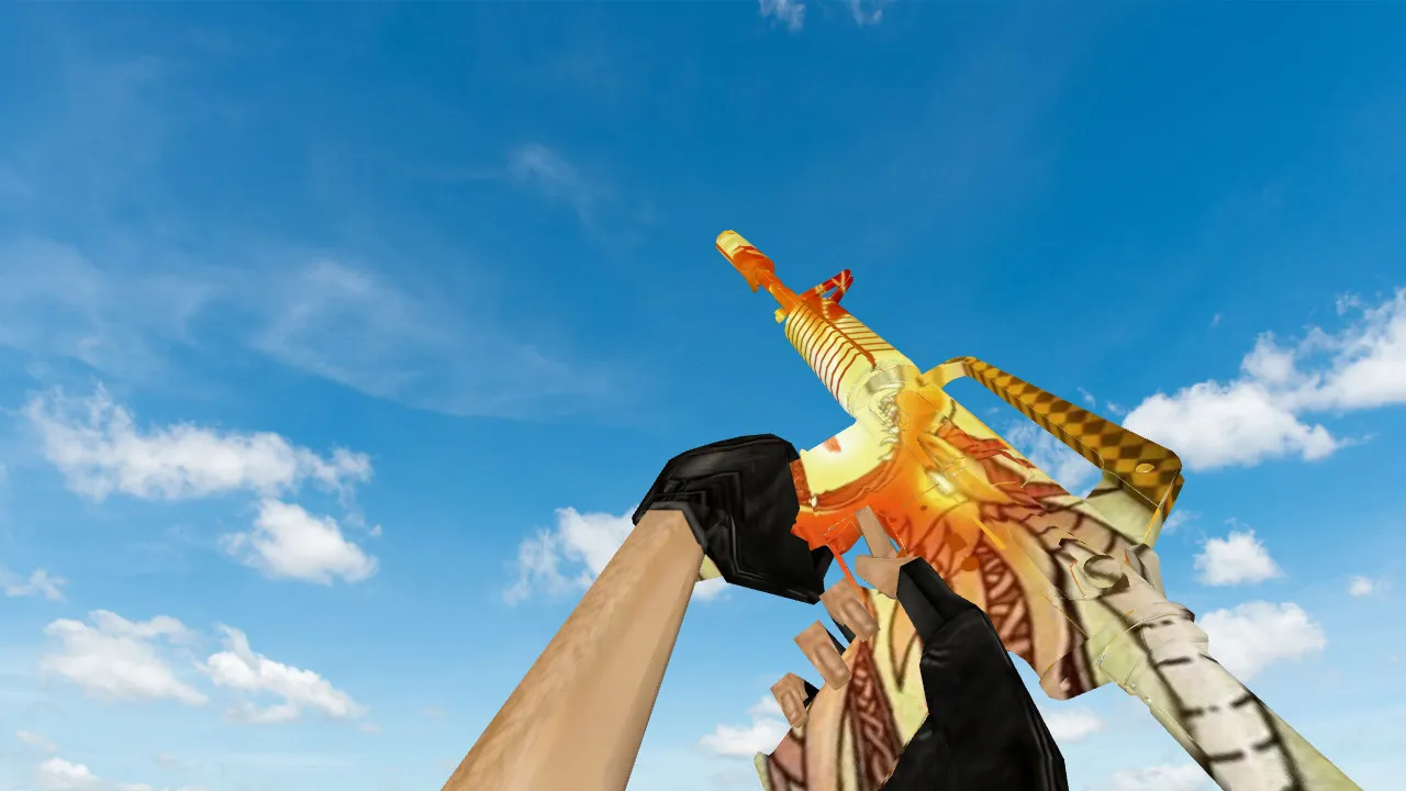 Скриншот Модель M4A1 «История о драконе» для CS 1.6: v_, p_, w_ модели, анимация осмотра и звуки