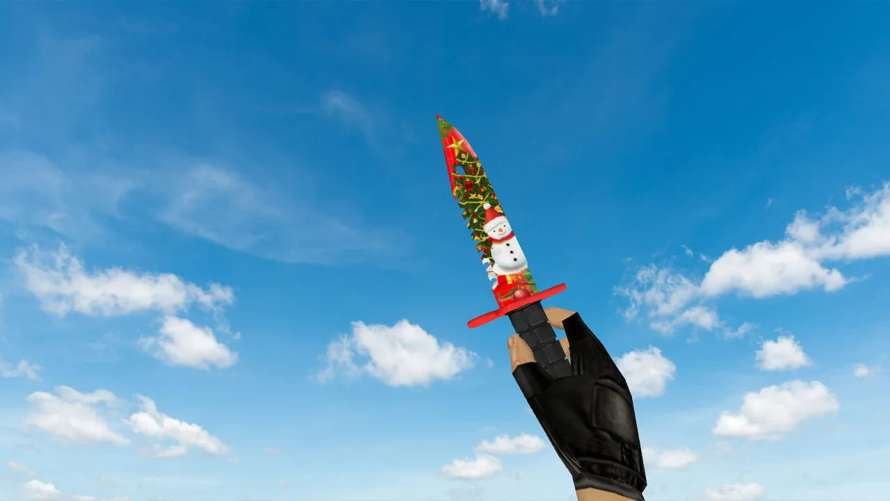 Скриншот Модель ножа M9 Bayonet Xmas v_ для CS 1.6: звуки, анимация осмотра, текстуры и точная форма в игре