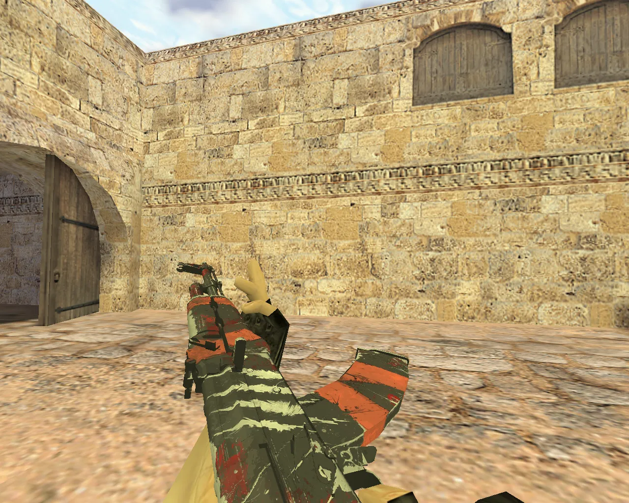 Скриншот Модель v_ p_ w_ «АК-47 Выживший» для CS 1.6: звуки, анимация осмотра, текстуры и качество