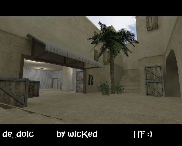 Скриншот  Карта de_dolc для CS 1.6: точки, роли, маршруты CT/T, боты через .nav и оптимизация