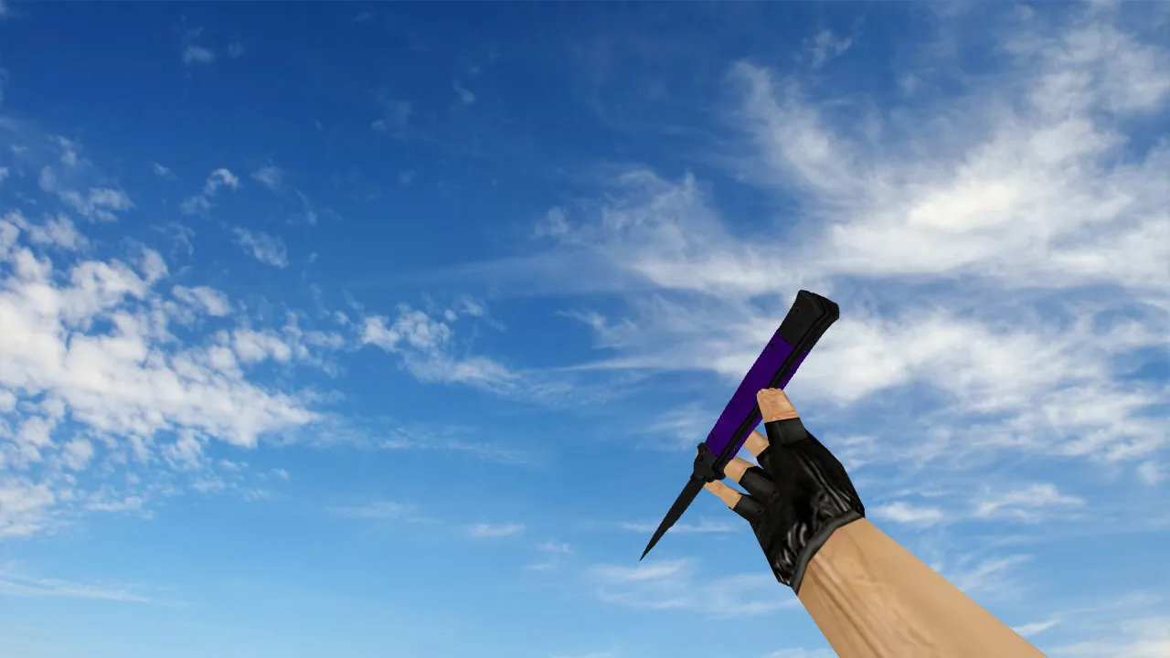 Скриншот Модель ножа «Стилет «Ультрафиолет»» v_ для CS 1.6: звуки, анимация осмотра, текстуры и настройка