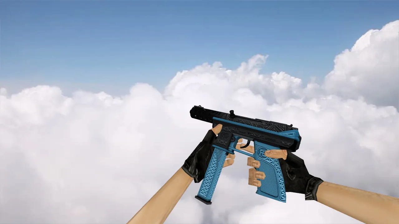 Скриншот TEC-9 Tread Blue для CS 1.6: Модель оружия с уникальным дизайном