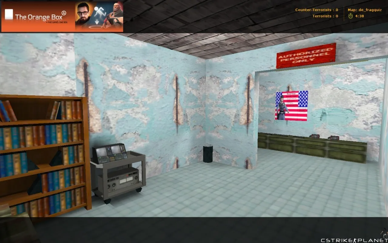 Скриншот  de_fragquiz — карта для CS 1.6: баланс сторон, точки, .nav, оптимизация wpoly/epoly