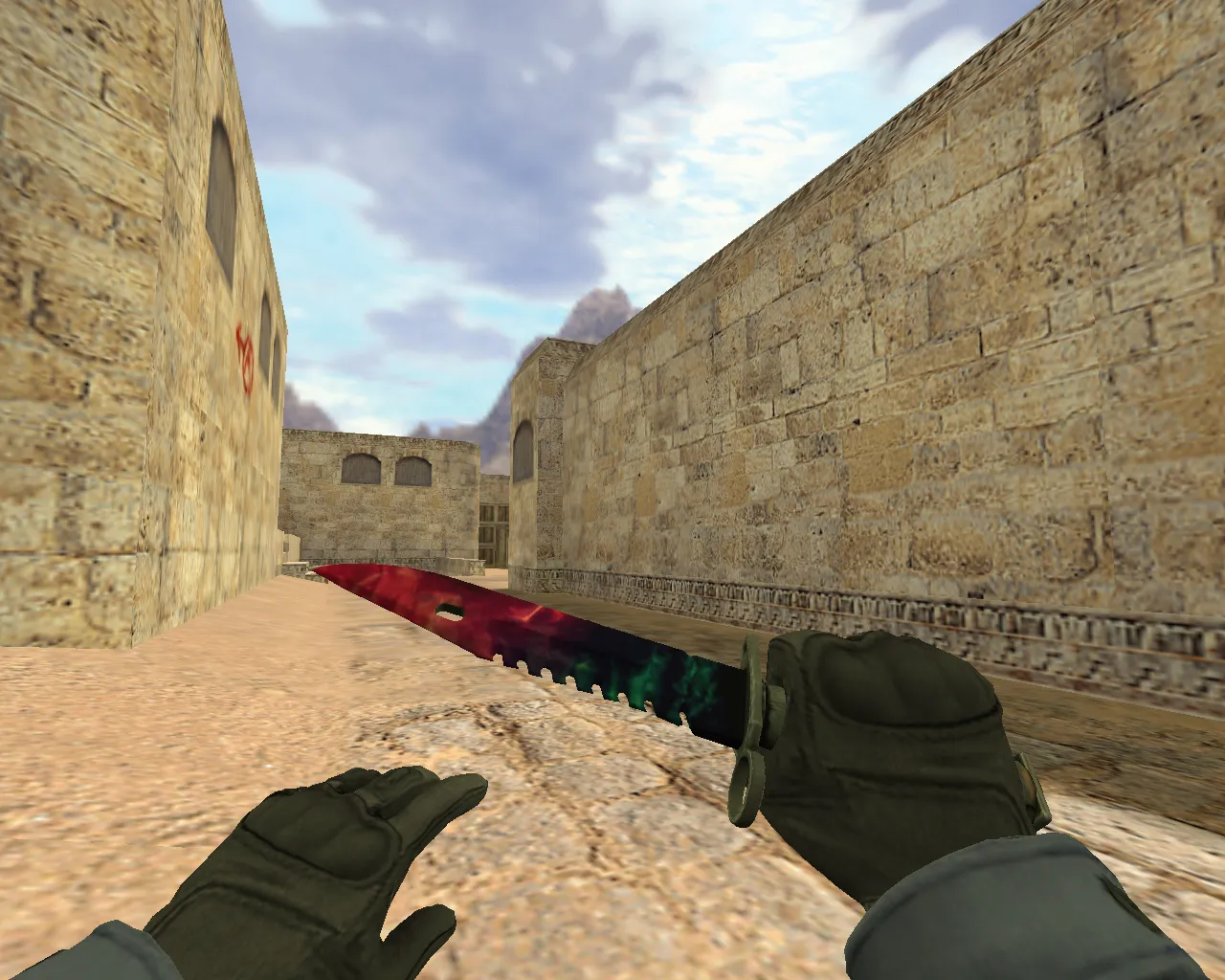 Скриншот Модель ножа Штык-нож М9 «Подземное эхо» v_ p_ w_ для CS 1.6: анимация осмотра, звуки, текстуры