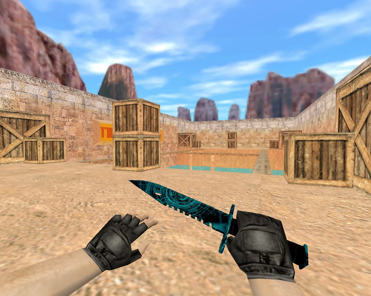 Скриншот  Карта «1hp_dust_edv» для CS 1.6: ножевые раунды, тактики на Dust и .nav для ботов