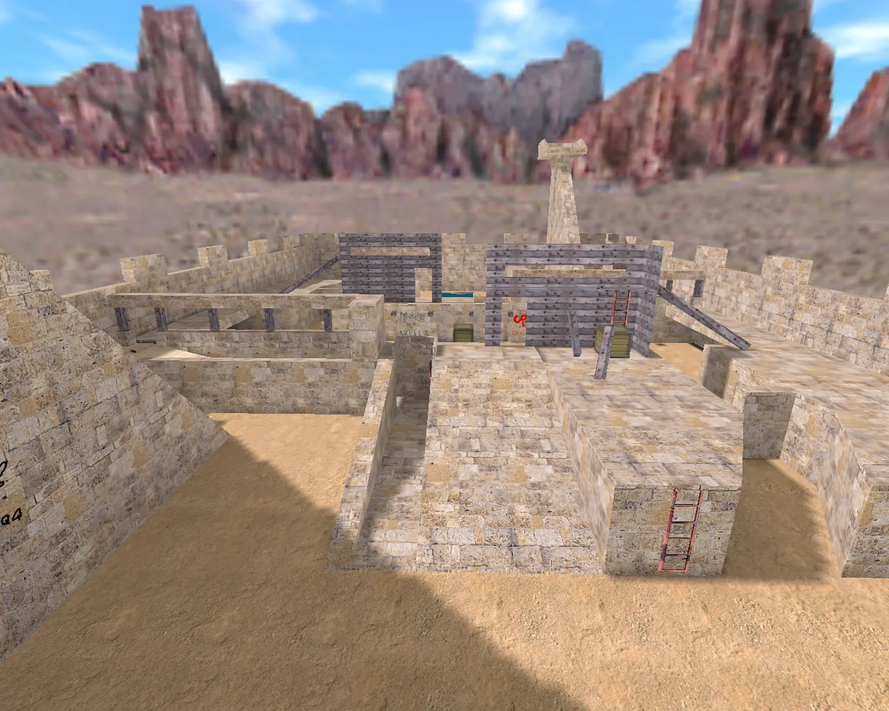 Скриншот  Карта cs_16fighter для CS 1.6: точки, раунды и настройка ботов