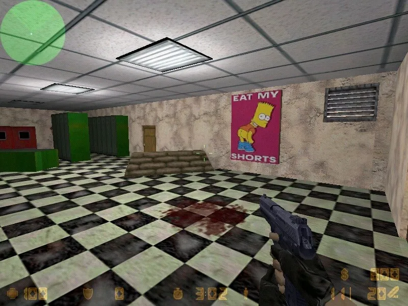 Скриншот Карта de_eat_my_shorts для CS 1.6: тактика, точки, .nav для ботов и оптимизация wpoly/epoly