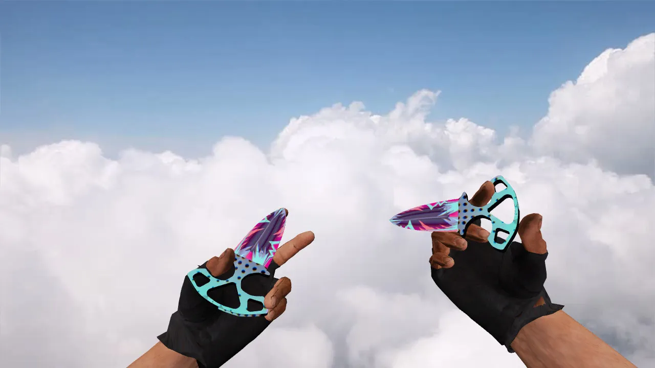 Скриншот v_ и p_ модели: Тычковые ножи «Неоновый гонщик» для CS 1.6 — звук, анимация осмотра, текстуры и настройка