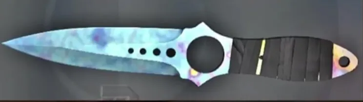 Скриншот Модель v_☆ Скелетный нож | Поверхностная закалка (403 паттерн Blue Gem) для CS 1.6: звуки, анимация осмотра, качество текстур