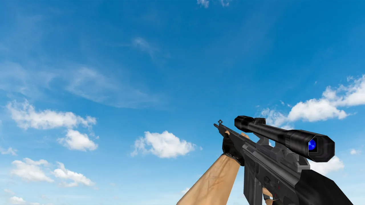 Скриншот  Пак моделей оружия «Default Weapons Chromed» для CS 1.6: v_, p_, w_ модели, звуки, анимация осмотра и текстуры