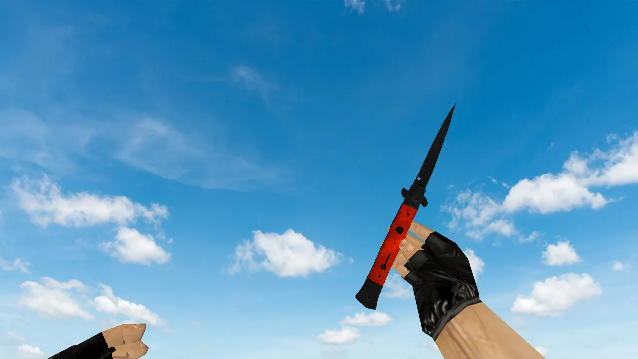 Скриншот Модель ножа Стилет Нитро v_ knife для CS 1.6: p_ w_ модели, звук и анимация осмотра