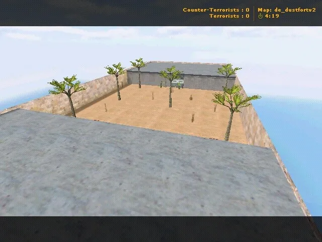Скриншот de_dustfortv2 для CS 1.6: тактика, точки, .nav для ботов и оптимизация wpoly/epoly