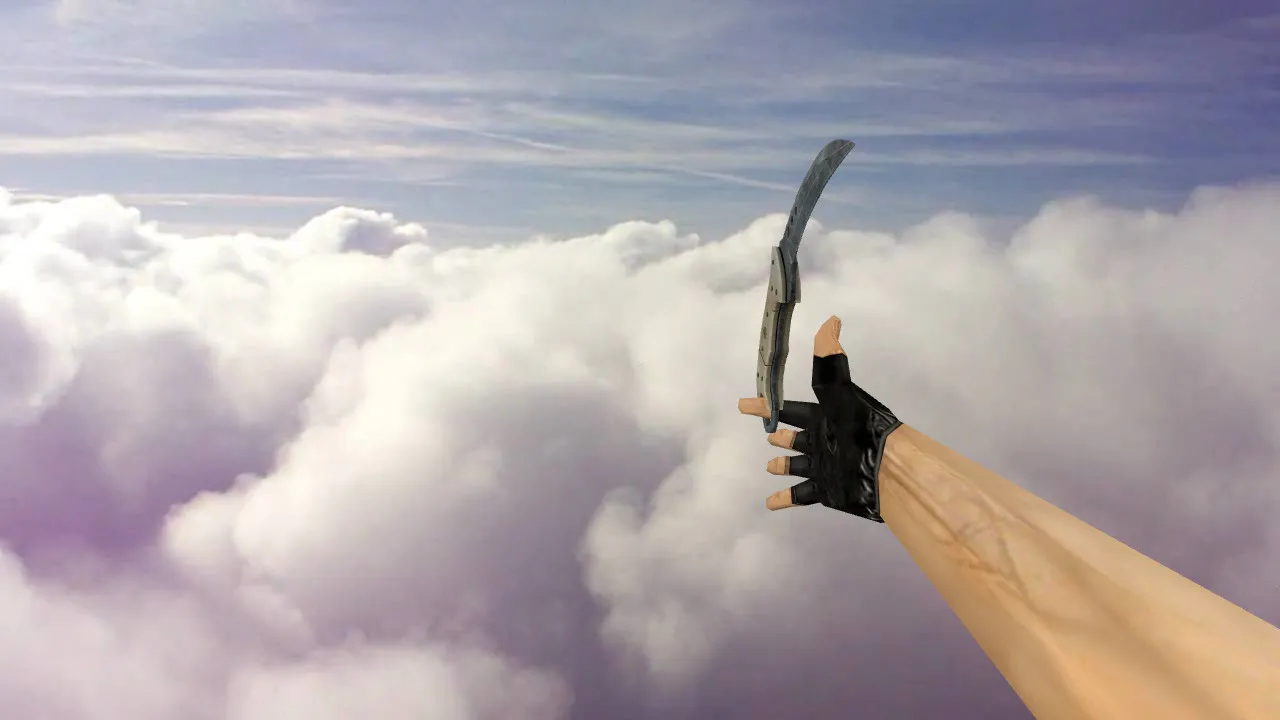 Скриншот Модель ножа «CSGO Talon Vanilla» v_knife Talon для CS 1.6: звуки, анимация осмотра и качественные текстуры