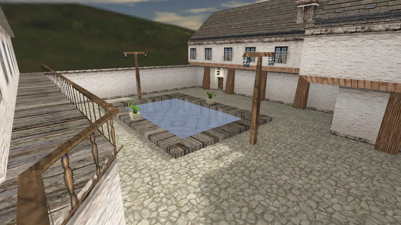 Скриншот  Карта de_bitterwine для CS 1.6: баланс сторон, точки, .nav для ботов и оптимизация wpoly/epoly