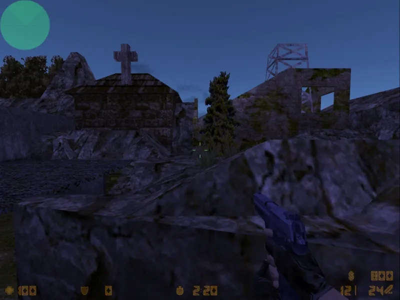 Скриншот de_beach2k для CS 1.6: карта с точками под бомбплей, .nav для ботов, оптимизация и баланс сторон