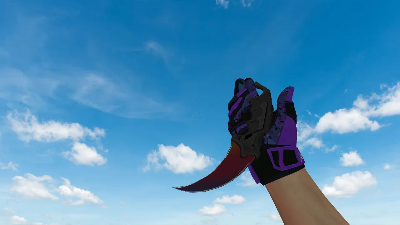 Скриншот Модель v_ ножа керамбит «Темный градиент» для CS 1.6: p_ и w_ модели, звуки, анимация осмотра