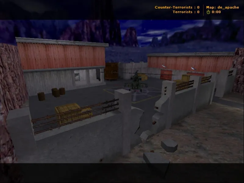 Скриншот  Карта de_apache для CS 1.6: точки, маршруты, .nav для ботов и оптимизация wpoly/epoly