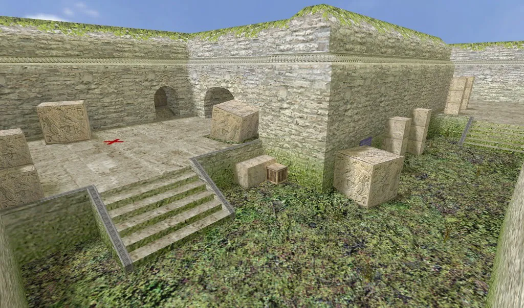 Скриншот  de_azteq для CS 1.6: точки, стороны, тактика и оптимизация карты