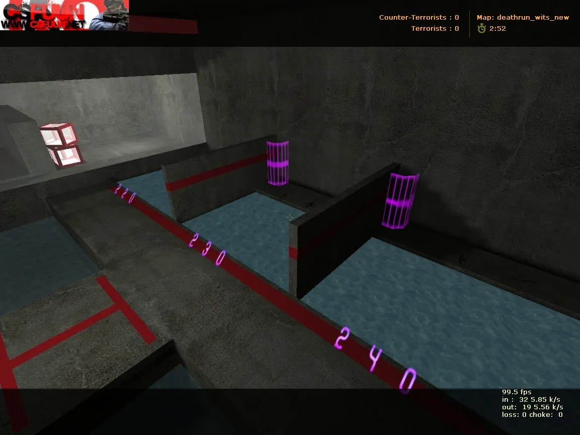 Скриншот  deathrun_wits_new для CS 1.6: карта deathrun, точки, маршруты, .nav и оптимизация