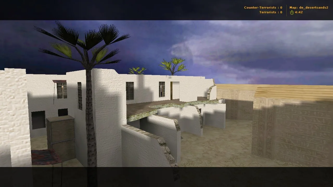 Скриншот  Карта de_desertsands2 для CS 1.6: обзор, точки, навигация .nav, баланс сторон и оптимизация