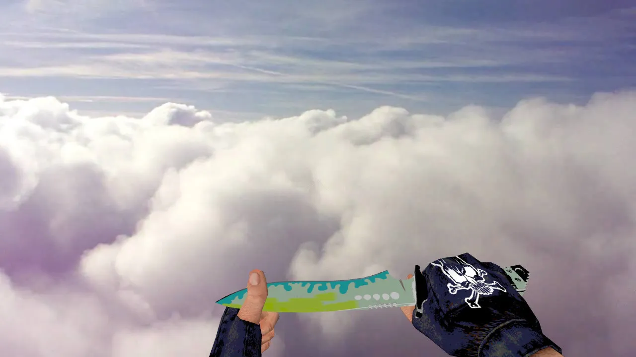 Скриншот Модель «Knife White» v_knife для CS 1.6: звуки, анимация осмотра, качество текстур