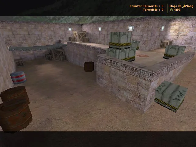 Скриншот  Карта de_d2long для CS 1.6: точки, маршруты и настройка под 4554/8610